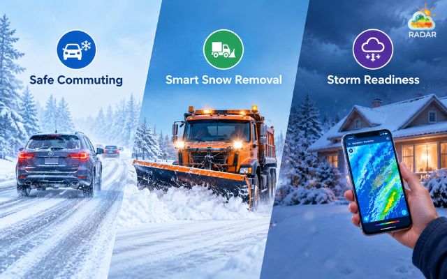 Utilize a snow radar map for safe winter travel, timely snow removal and storm prep