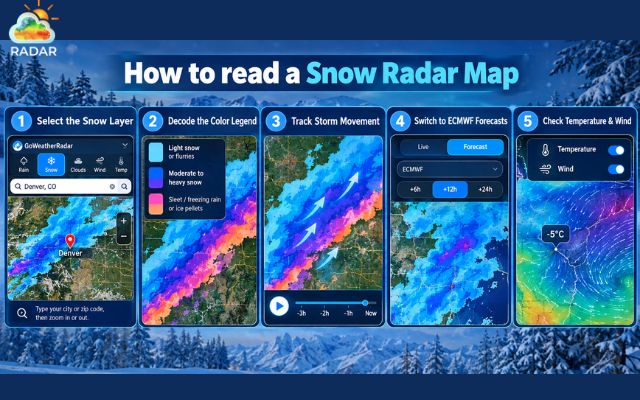 Detailed guide on how to read a snow radar map