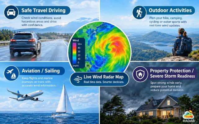 Stay safe by regularly checking the wind radar map