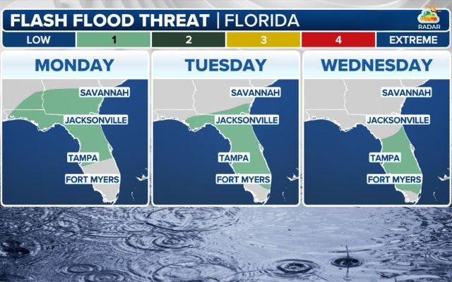 Flash flood forecast across Florida