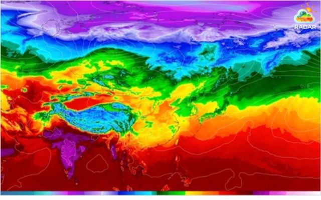 Thermal weather maps gather data from thousands of ground weather stations
