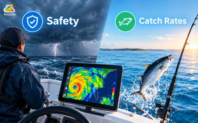 A weather radar for fishing can ensure safety and catch rates
