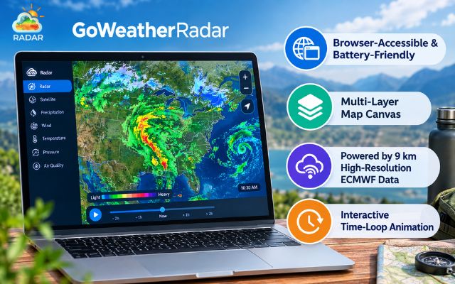 GoWeatherRadar provides incredible features in weather radar for boating