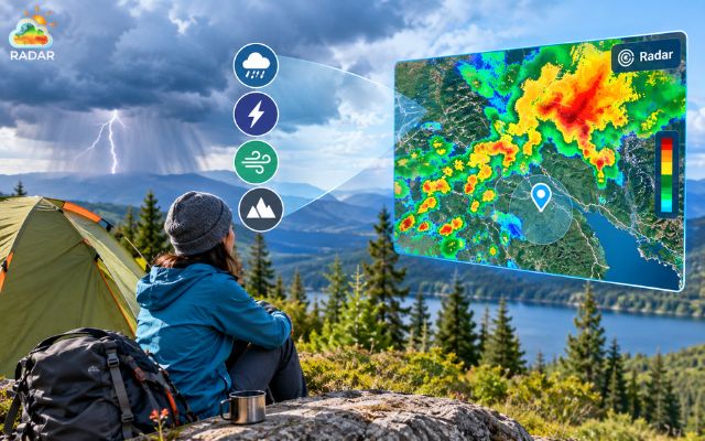 A weather radar is crucial for a safe camping trip