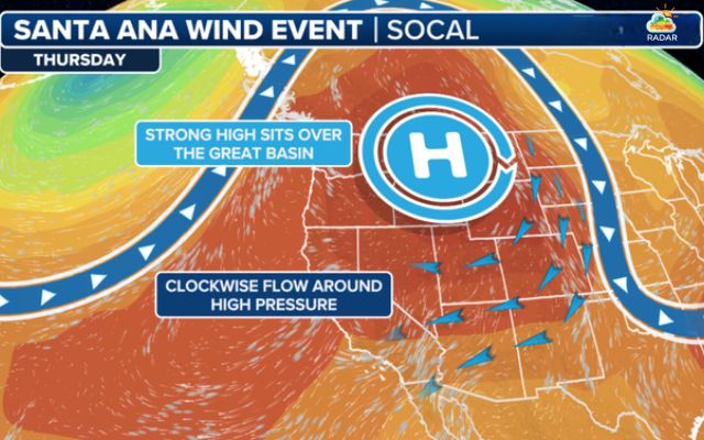 First Santa Ana winds in California are forecast to strengthen on Thursday