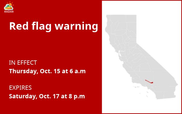 Red flag warning issued for Los Angeles and Ventura counties
