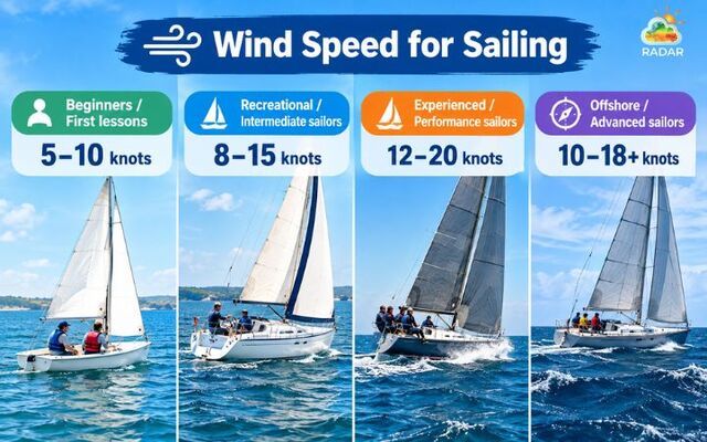 Best wind speed for sailing based on experience level