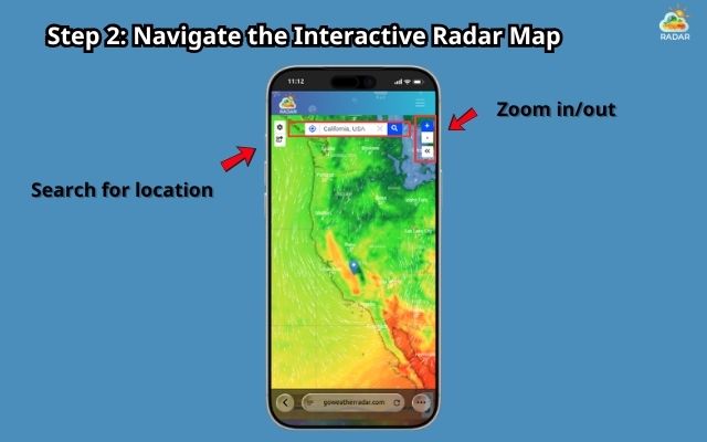 Search your location in the search bar