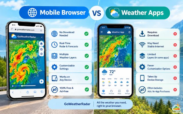 Access radar map without installing an app