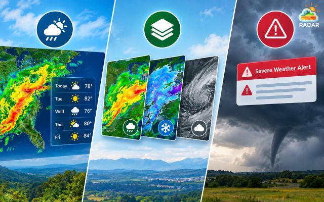 Combining live weather radar with official weather alerts from meteorological agencies