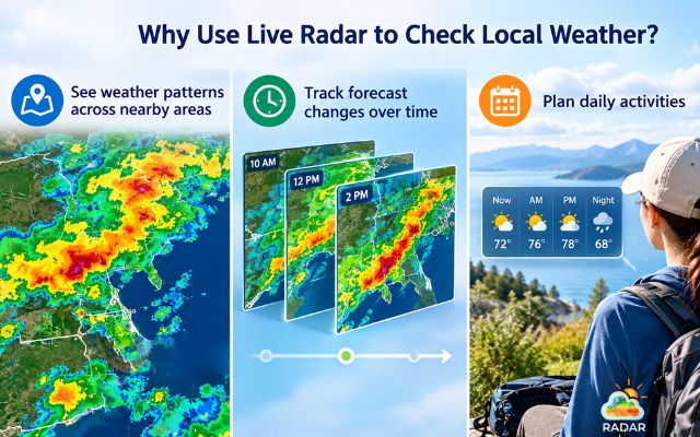 Live radar allows you to track weather forecast changes over time
