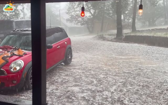 Severe hail is reported to strike homes and vehicles across northern Arizona