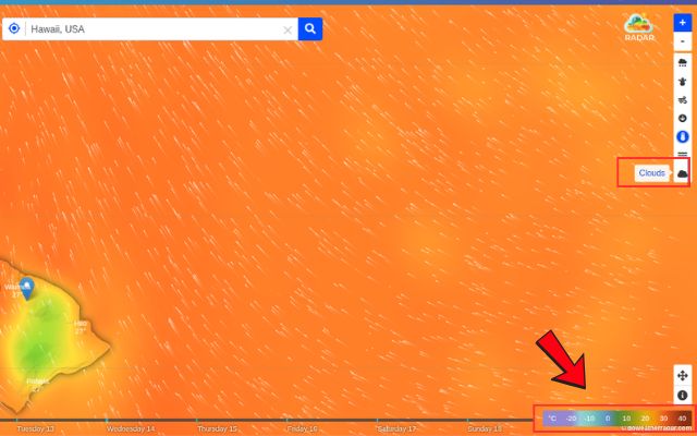 Examine cloud cover patterns by color across different areas