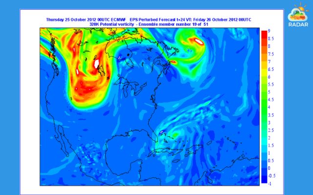 ECMWF forecast data on Hurricane Sandy 2012