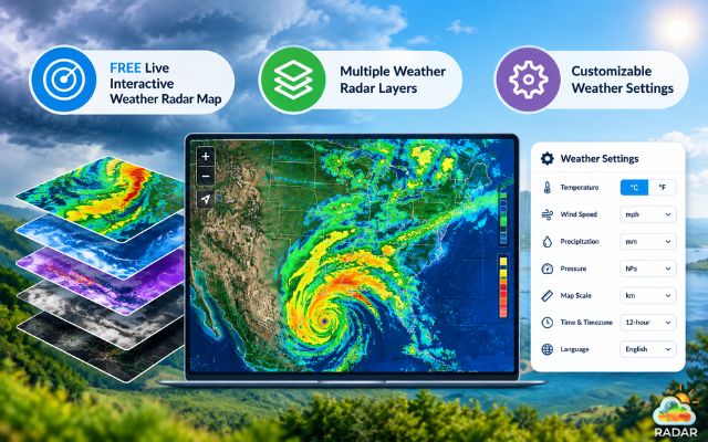 Main features of GoWeatherRadar