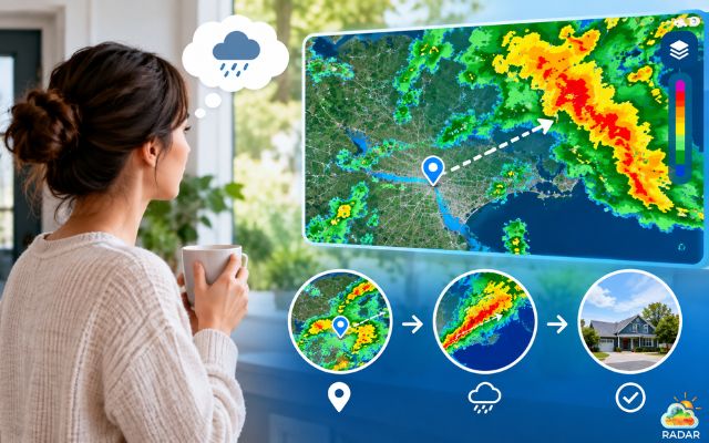 Live weather radar helps you monitor local conditions on an interactive map