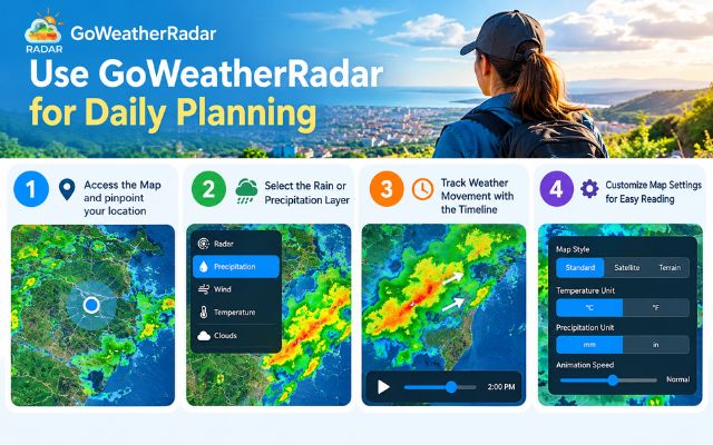 Easily tracking weather changes on GoWeatherRadar