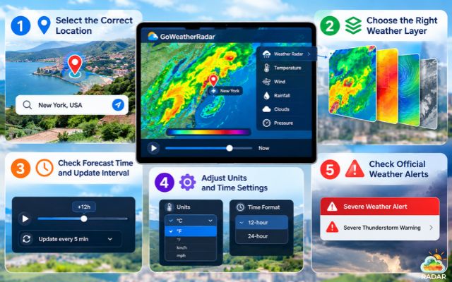 Accurately reading radar maps on GoWeatherRadar